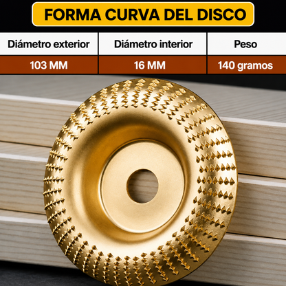Juego de 3 Discos de Desbaste Resistentes para Madera (Plano – Curvo – Biselado)