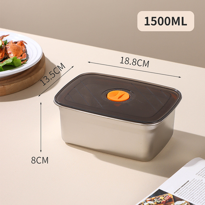 70% DE DESCUENTO | Recipiente Antibacteriano al Vacío para Alimentos de Acero Inoxidable, Tamaño Grande de 1500 ml (19 x 14 x 8 cm)