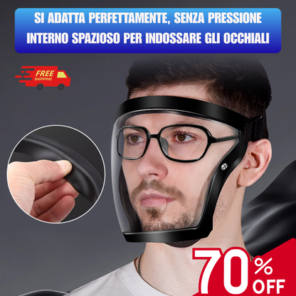 La visera protege la cara, los ojos y las vías respiratorias durante el trabajo