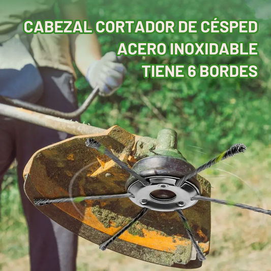 70% DE DESCUENTO | El Cabezal Del Cortacésped Tiene 6 Bordes De Acero Inoxidable