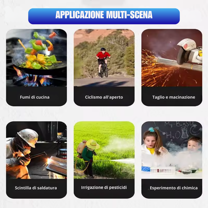 La visera protege la cara, los ojos y las vías respiratorias durante el trabajo