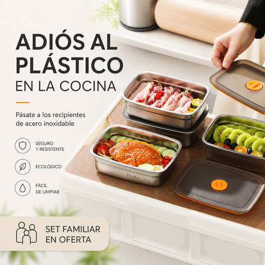 Recipiente de Acero Inoxidable 316 al Vacío – Conserva la Frescura, Antibacteriano y Seguro
