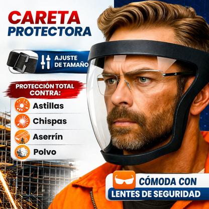La visera protege la cara, los ojos y las vías respiratorias durante el trabajo