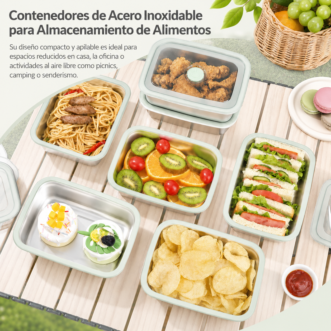 Recipiente de Acero Inoxidable 316 al Vacío – Conserva la Frescura, Antibacteriano y Seguro