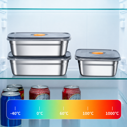 Recipiente Grande Para Alimentos Al Vacío De Acero Inoxidable Antibacteriano De 1500ml (19 x 14 x 8cm)