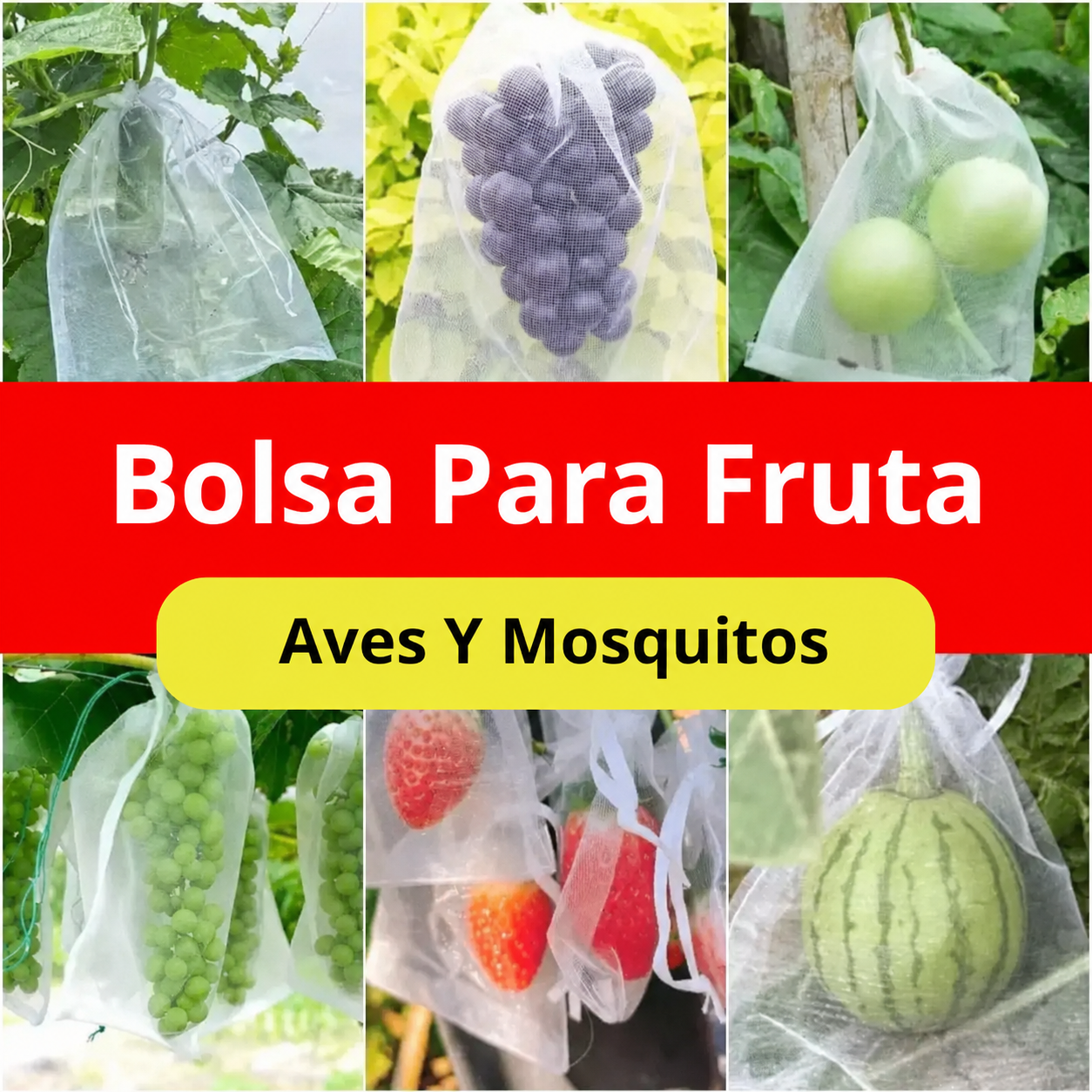 Bolsas de Malla Transpirable y Reutilizables para Proteger Frutas y Verduras – Protegen contra Insectos, Moscas de la Fruta y Aves