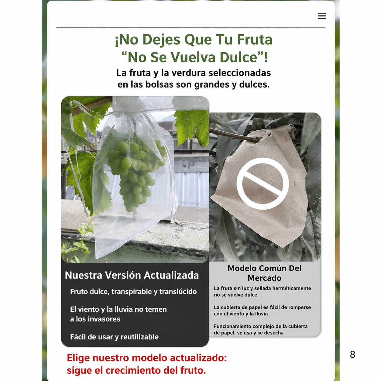 Bolsas de Malla Transpirable y Reutilizables para Proteger Frutas y Verduras – Protegen contra Insectos, Moscas de la Fruta y Aves