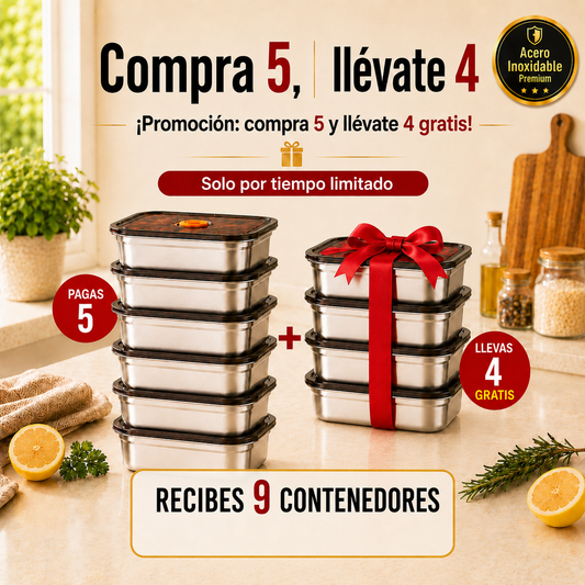 [🎁 ¡70% DE DESCUENTO!] Contenedor hermético de acero inoxidable 316L