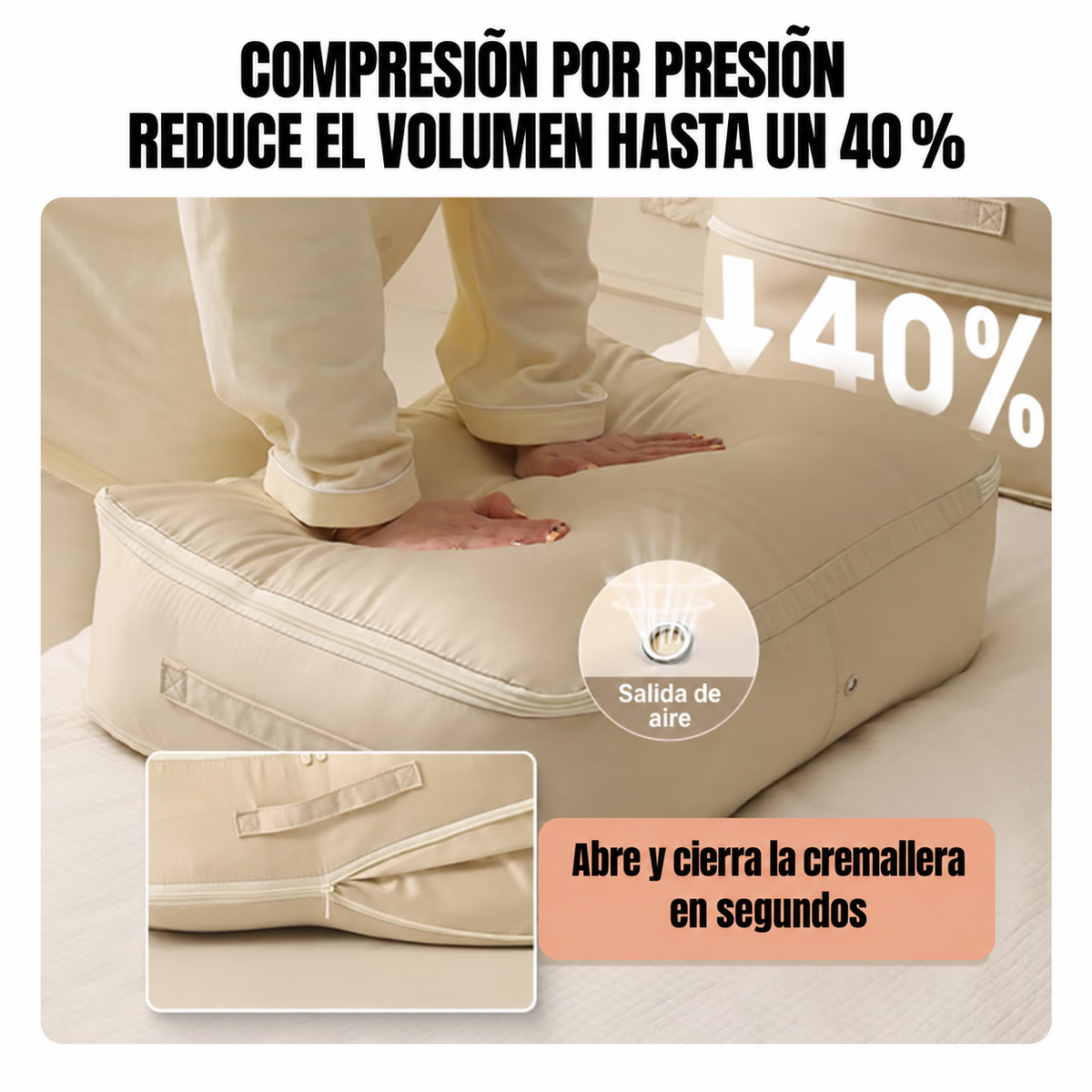 70% DE DESCUENTO | Bolsas Organizadoras de Compresión Automática para Edredones, Ropa y Mantas, Impermeables y Resistentes a la Humedad (54 × 42 × 30 cm)
